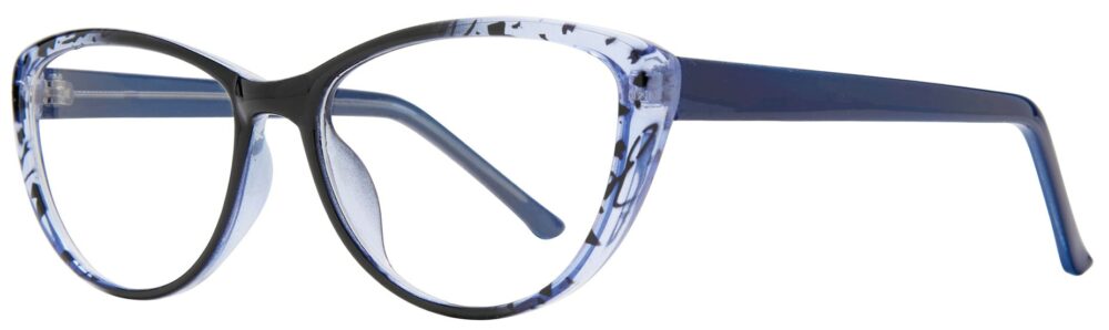 Affordable Designs Zilla Eyeglasses, Blue frame. Angled left