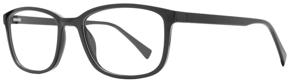 Eight to Eighty Mateo Eyeglasses, Black frame. Angled left