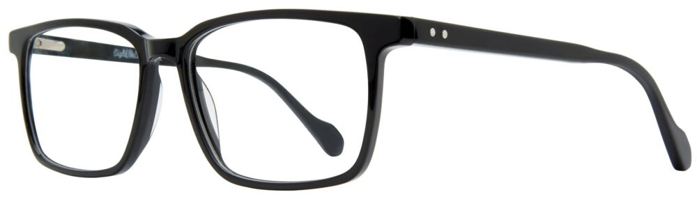Eight to Eighty Roger Eyeglasses, Black frame. Angled left