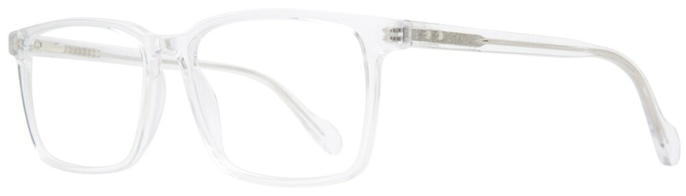 Eight to Eighty Roger Eyeglasses, Crystal frame. Angled left