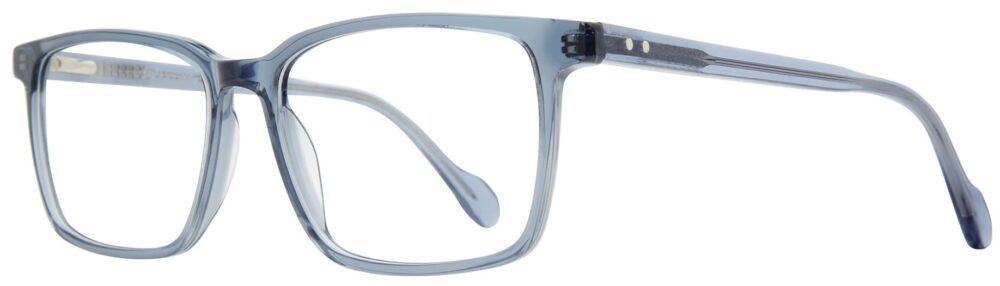 Eight to Eighty Roger Eyeglasses, Denim frame. Angled left