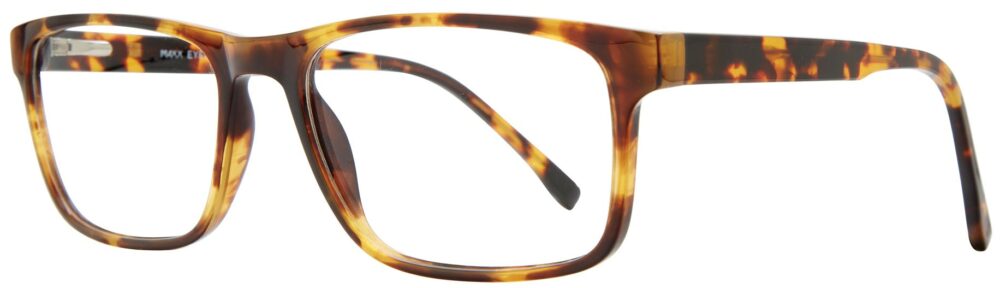 MAXX Buck Eyeglasses, Tortoise frame. Angled left
