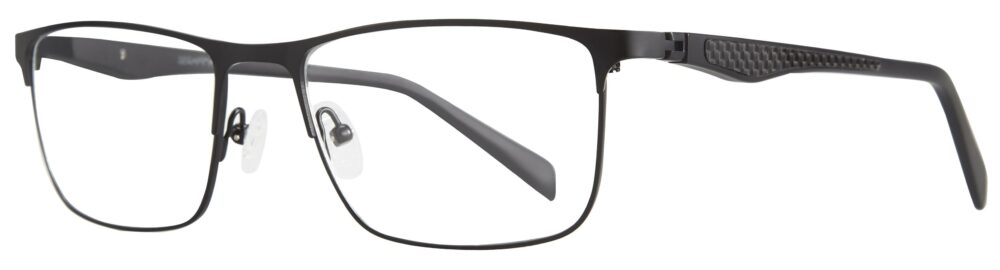 Serafina Eyewear, Calvin Prescription Glasses, Black frame. Angled left