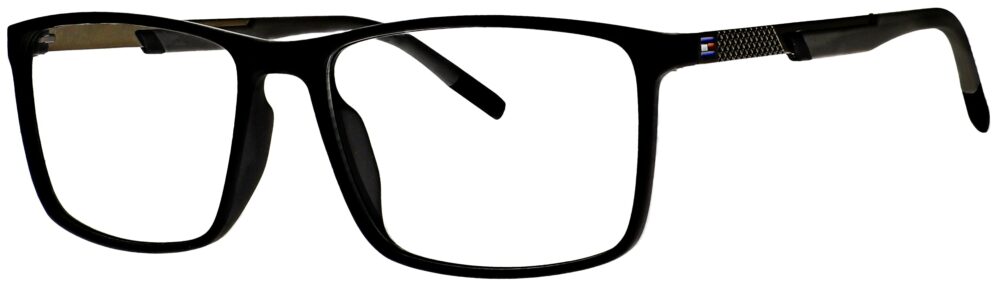 Vistanza 20J1-C2 Prescription Glasses. Black and Gray frame. Angled left