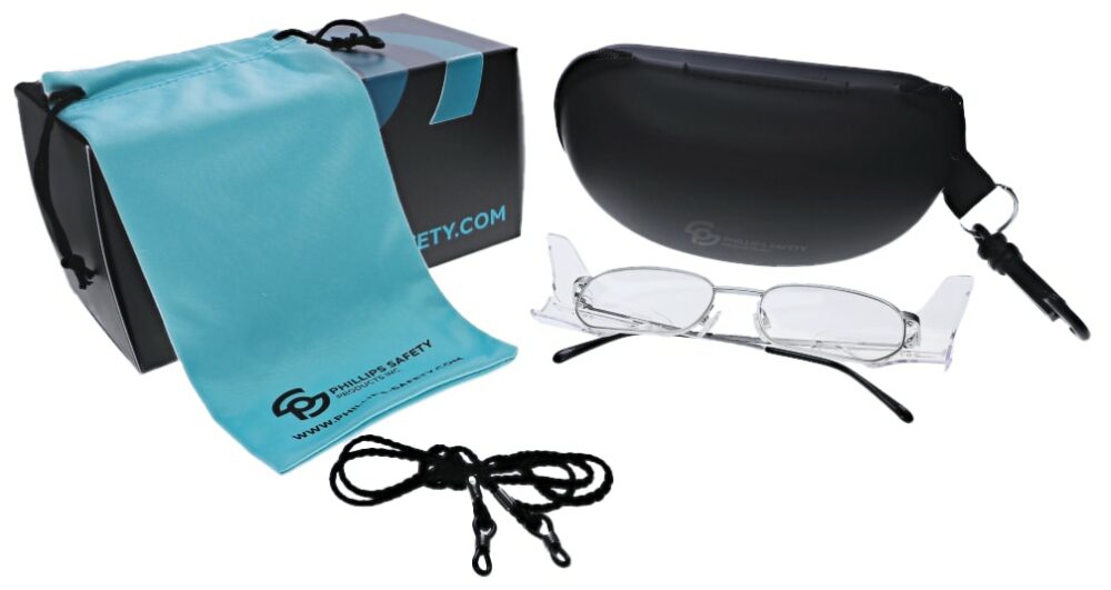 Reading Safety Glasses RX-303, Silver Frame, package